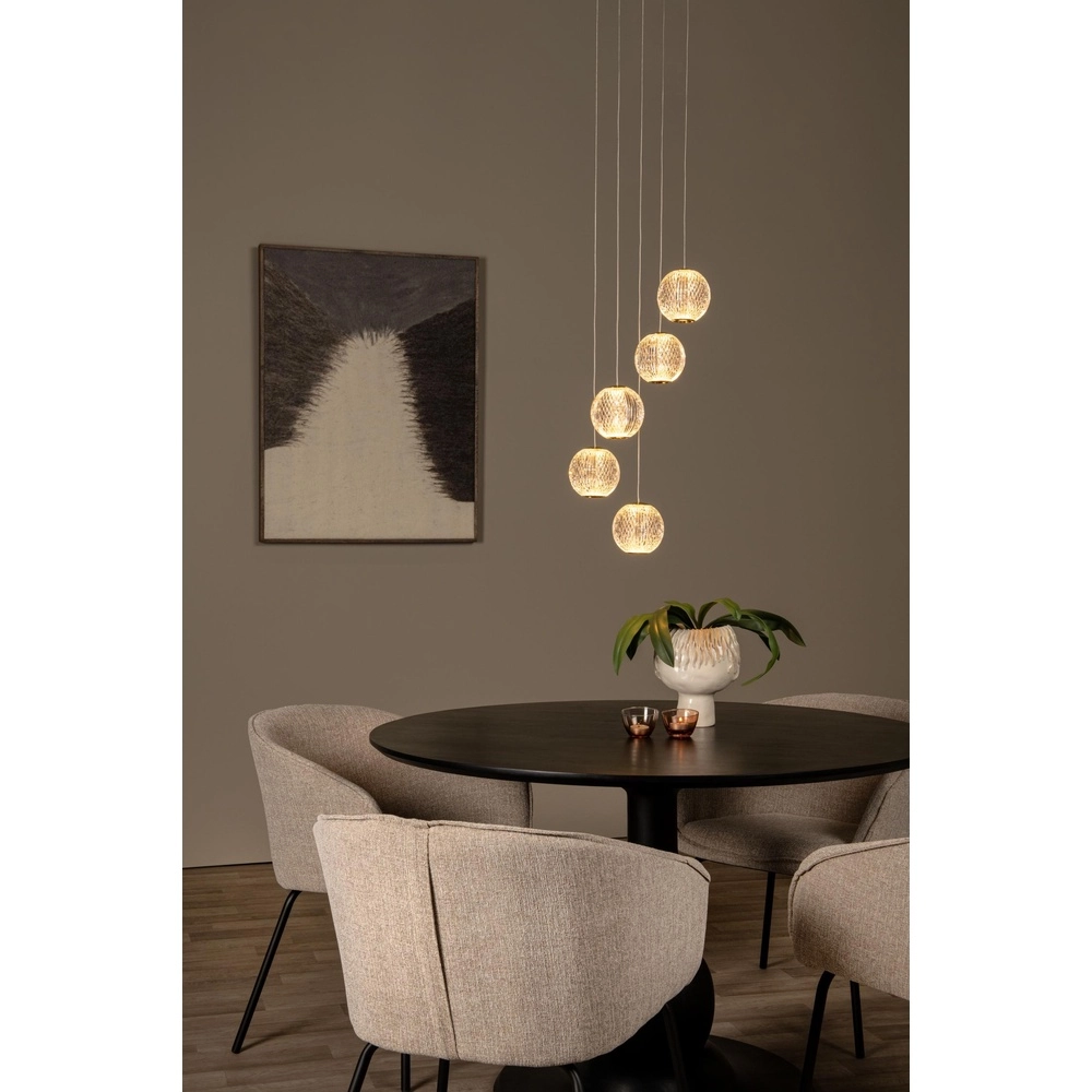 Golden pendant lamp Cintra Vide 5-light Lucide 5411212134417