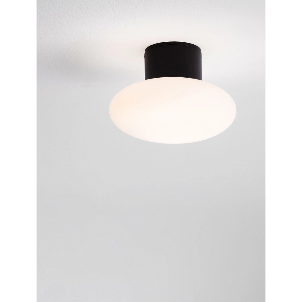 Ceiling lamp Ali anthracite with oval white glass