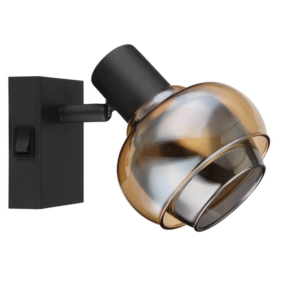 Black wall lamp Tokki Amber Smoke Glass Globo 9007371452026