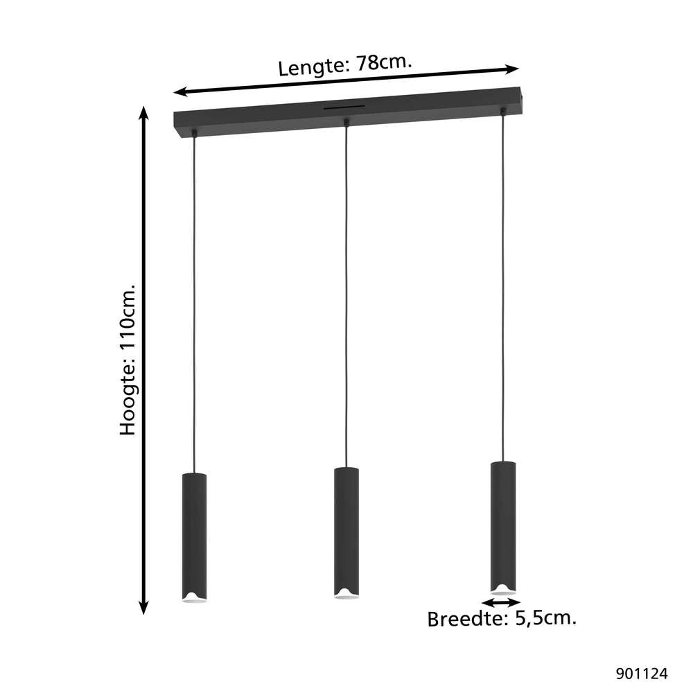Zigbee pendant Balamorta-Z 3x LED - Black Eglo 9008606312856