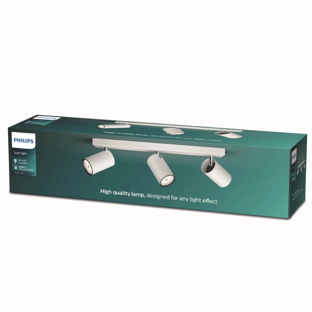 White ceiling spotlight Kosipo 3-light Philips 8719514435254