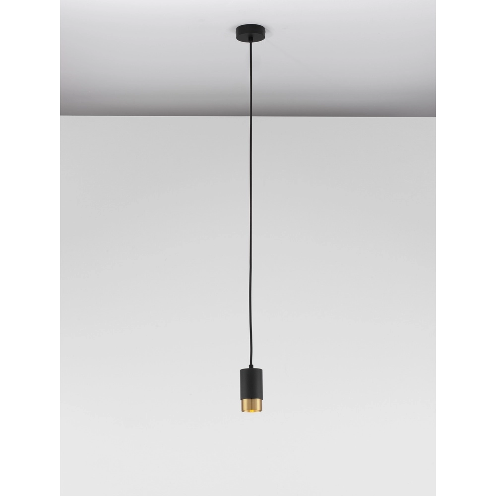 Pendant lamp Pongo S single 10.8cm black with gold Lyora 5212017430311