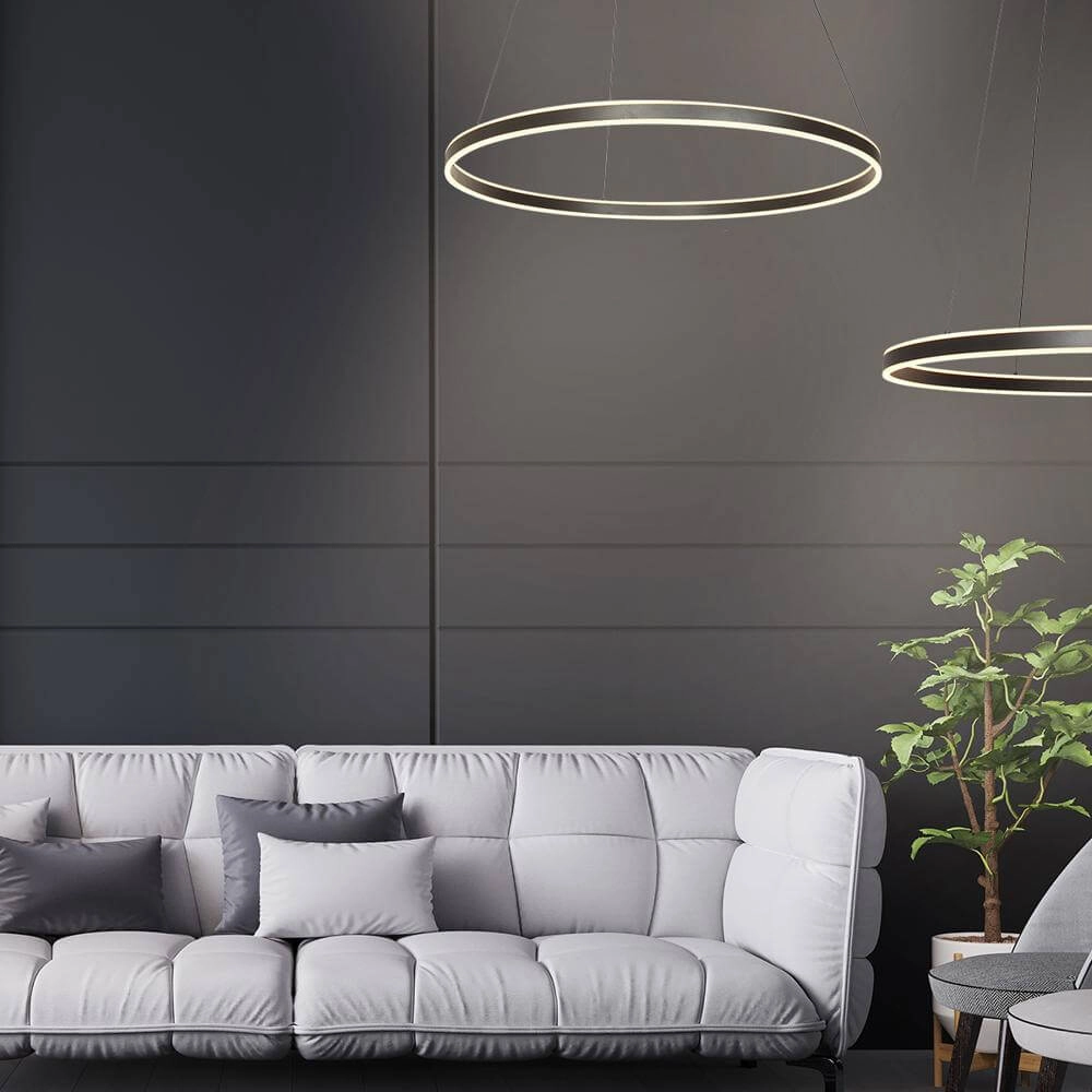 Design pendant lamp Ringlux black Ø 100cm Steinhauer 8712746171686