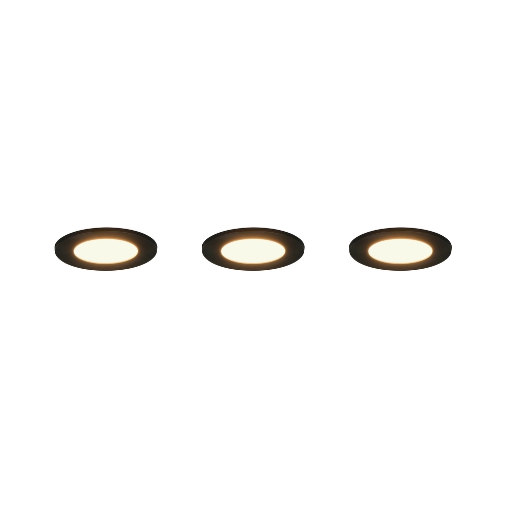 Set of 3 recessed spotlights Himal black IP65 Trio 4017807663792