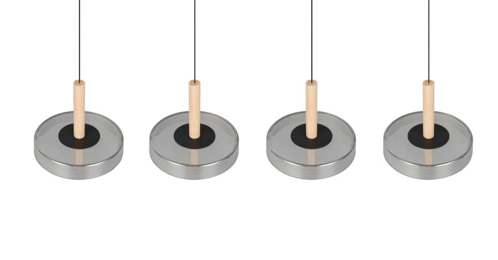 4-light LED pendant light Celeste smoke glass Trio 4017807616903