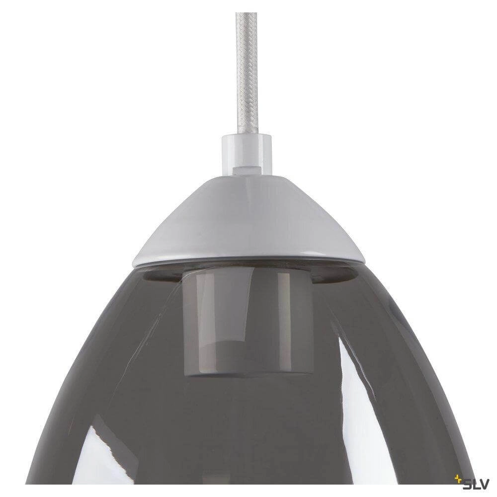 Glass hanging lamp Para Cone white with smoke glass SLV 4024163262378