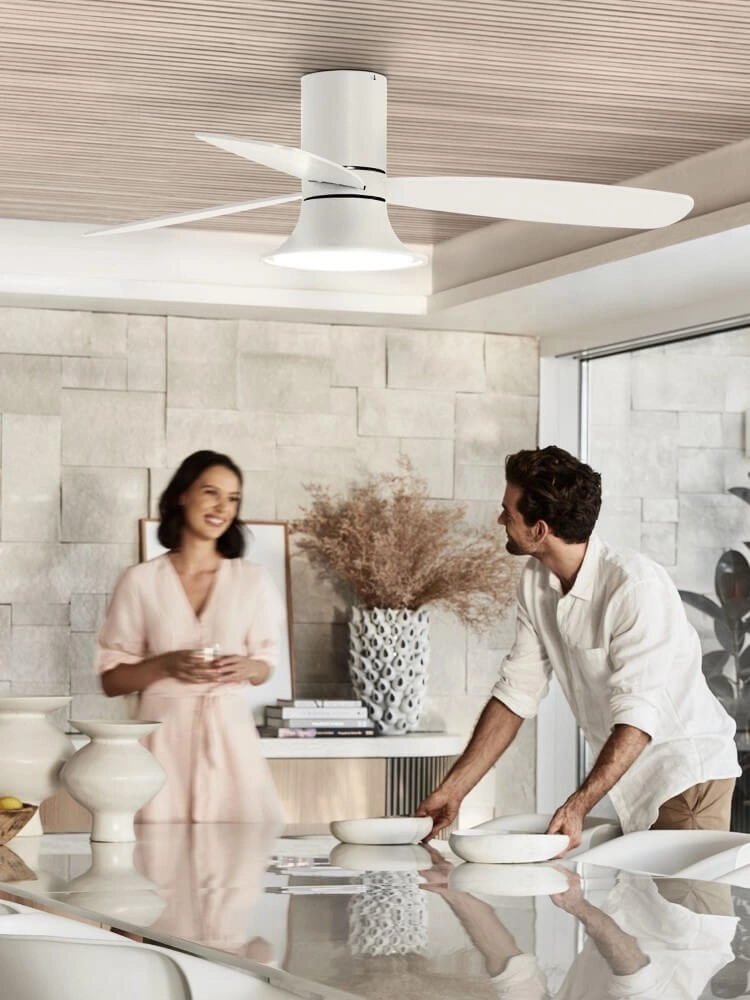 White fan with lamp Flusso Ø 132cm Beacon 9333509151777