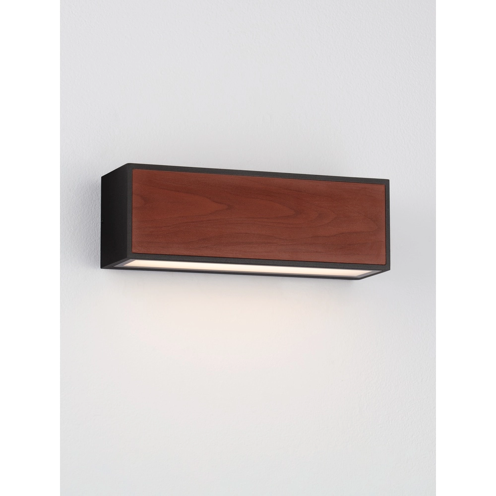 Solar wall lamp Brown black with wood