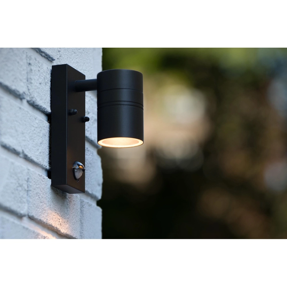 Wall spotlight Arne-Led Ir Down Black with sensor Lucide 5411212143853