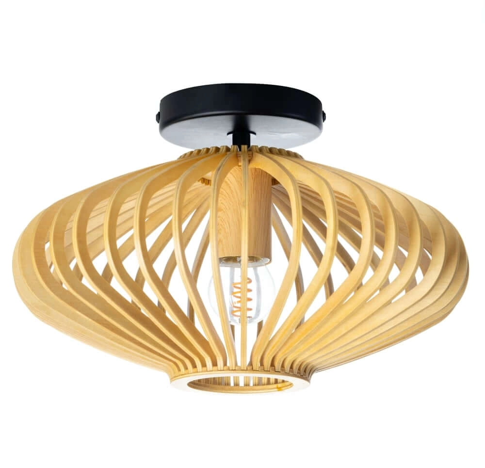 Wooden ceiling lamp Tess Ø 30cm