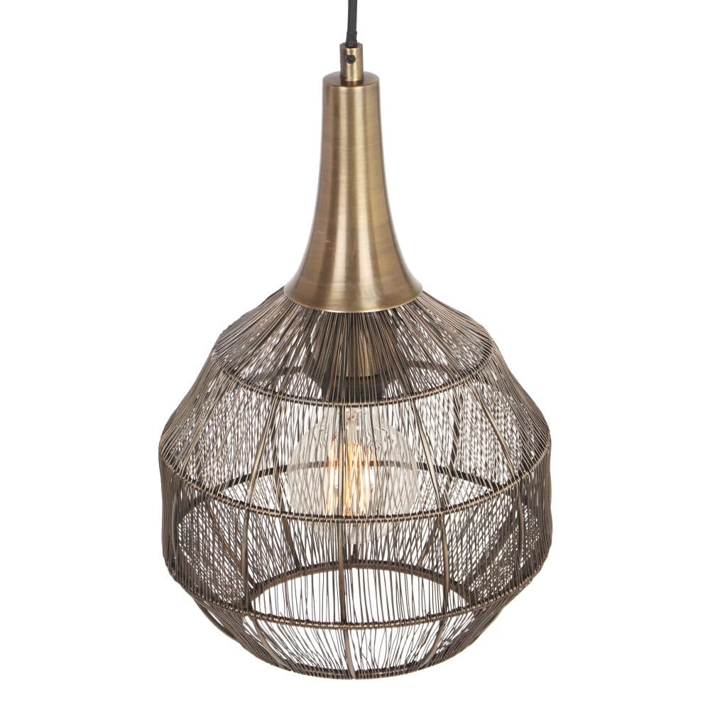 Round pendant lamp Soraya Ø 26cm - bronze Trio 4017807617481