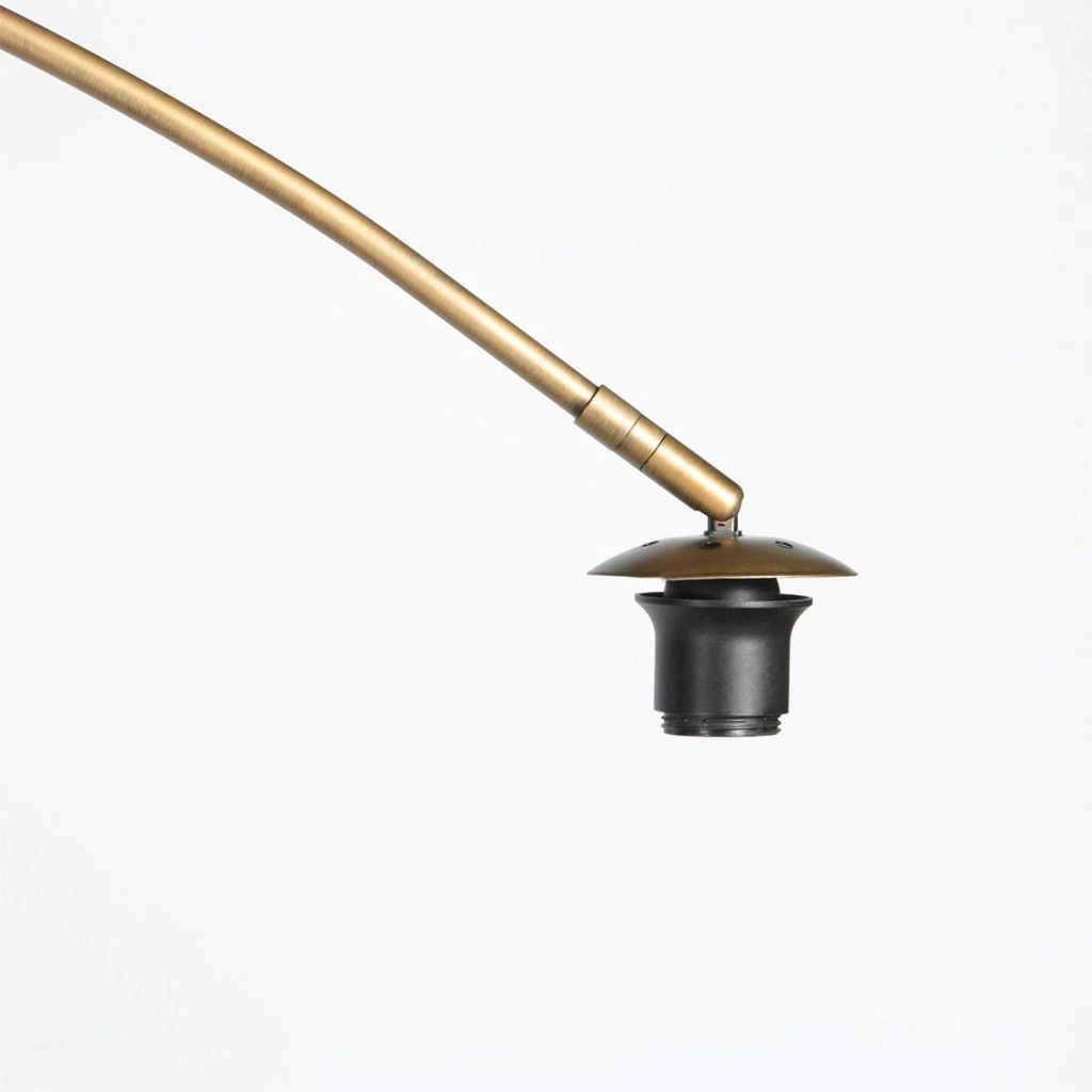 Bronze arc lamp Vela Lino with cream shade Ø60cm Steinhauer 8712746185683