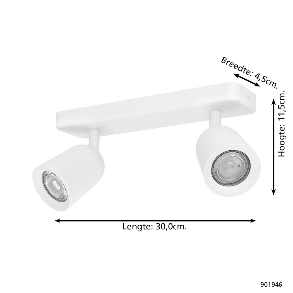 Surface-mounted spot Camaldoli 2-light white Eglo 9008606357055