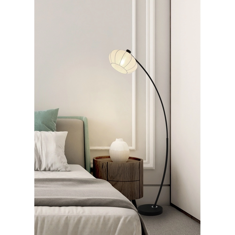 Floor lamp Radiant black with hood Searchlight 5053423300900