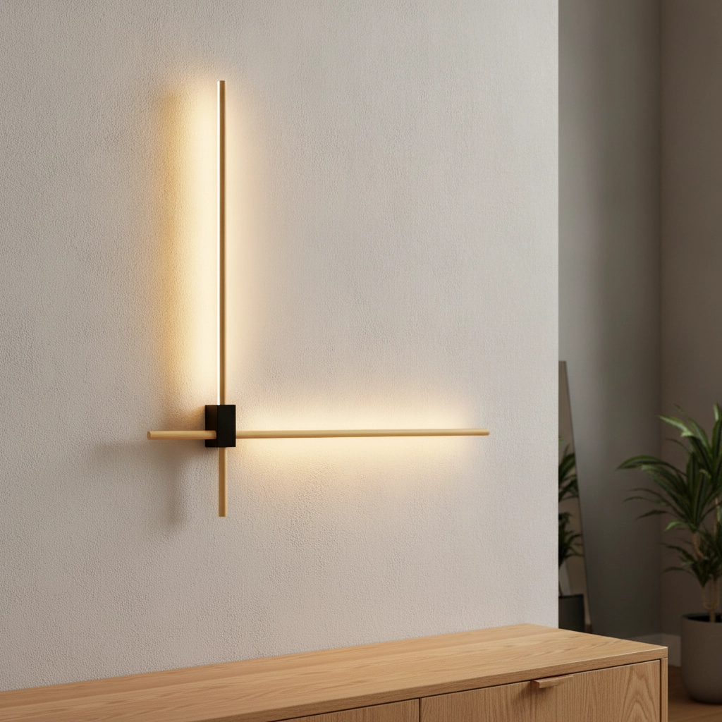 Sleek wall lamp Peak gold