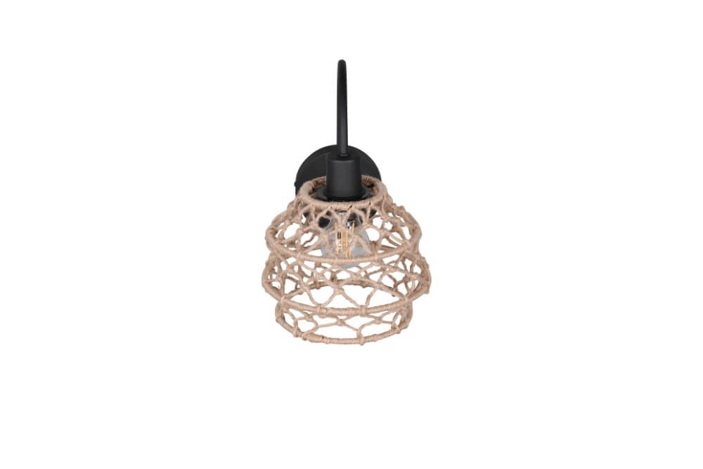 Rattan wall lamp Hive with black Trio 4017807637212