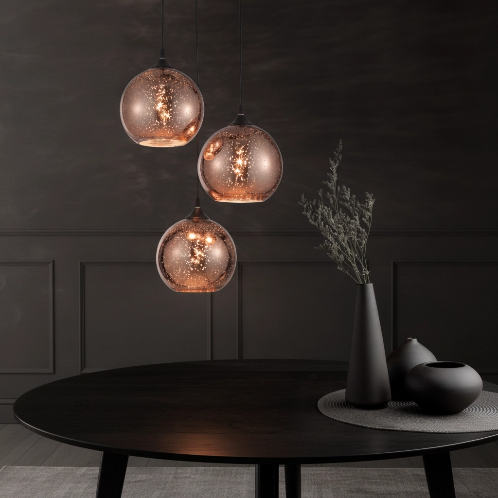 Pendant lamp Blaze 3-light copper glass