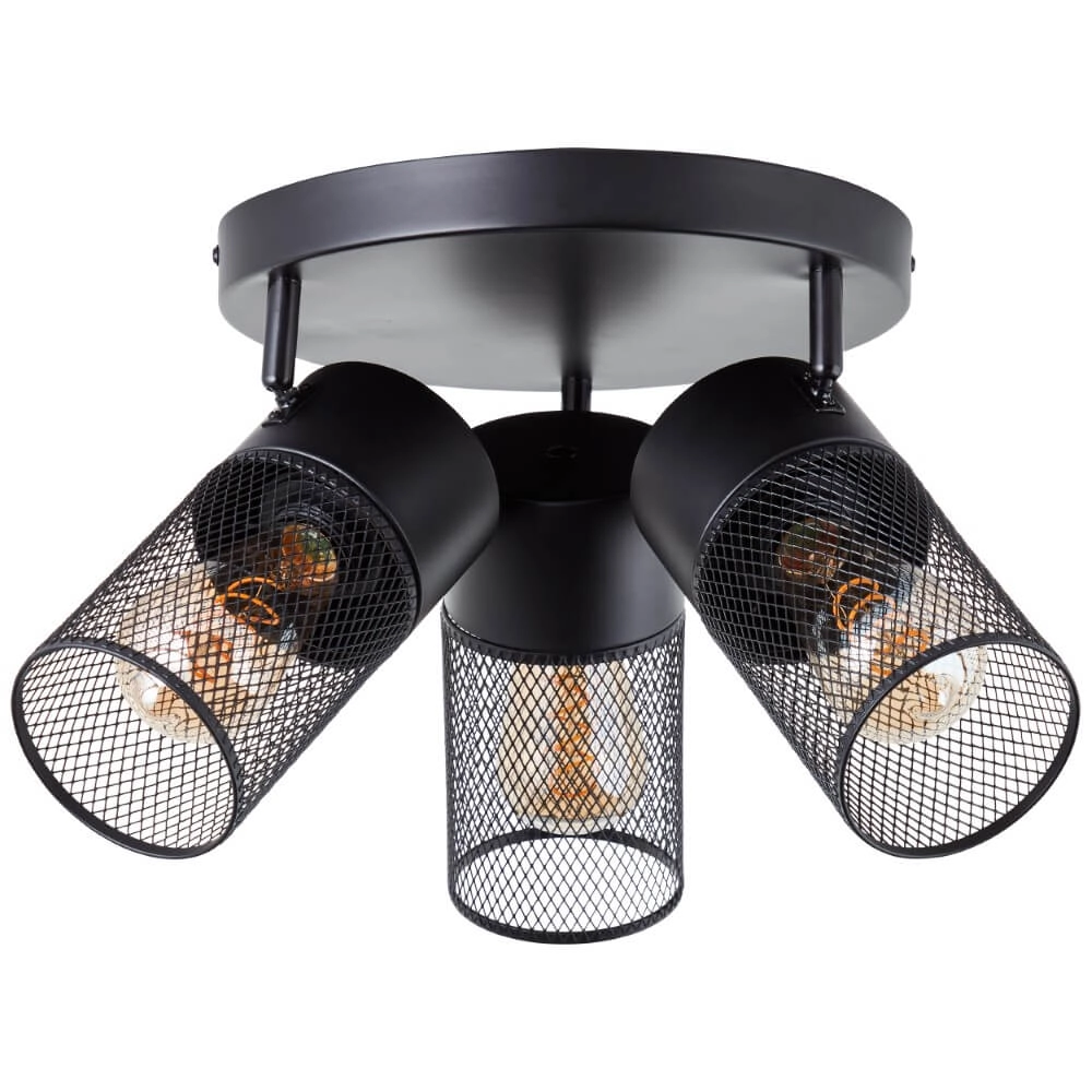 Black ceiling lamp Kamolo 3x E27 Brilliant 4004353409417