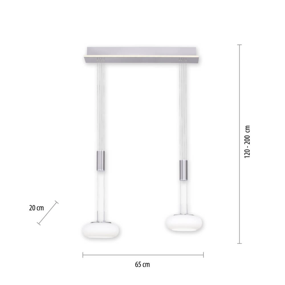 2-light pendant lamp Q-Etienne metal Paul Neuhaus 4012248350409