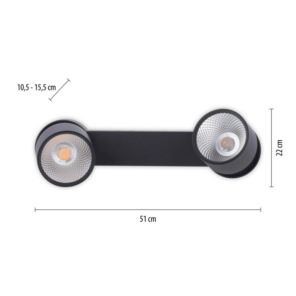 Ceiling lamp Pure Nola 2-light black Paul Neuhaus 4012248372005