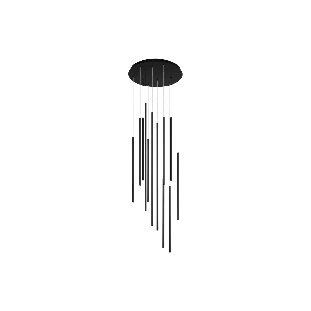 Design pendant lamp Elettra 12-light black Lyora 5212017446060