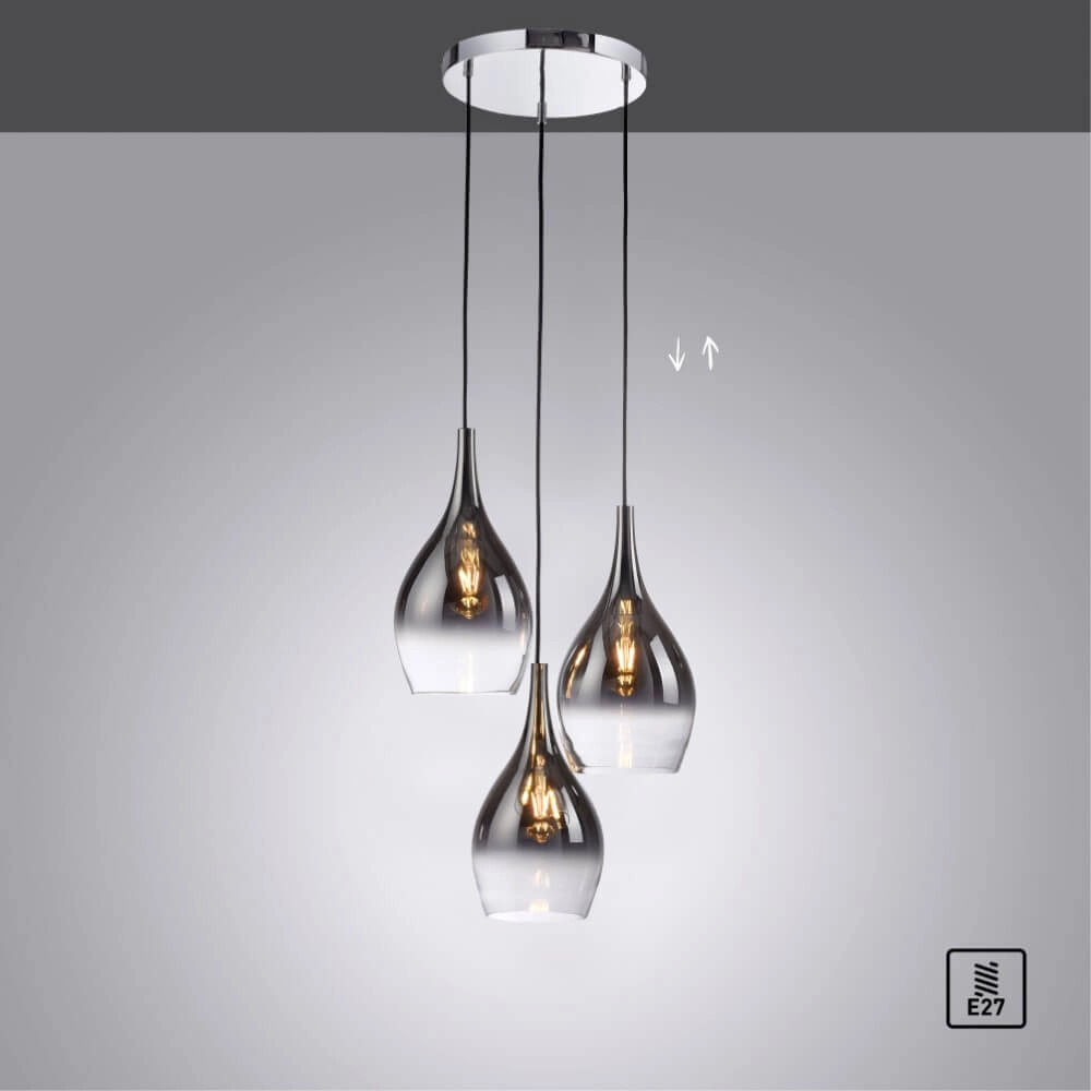 Modern pendant lamp Pilua 3-light round Paul Neuhaus 4012248366097