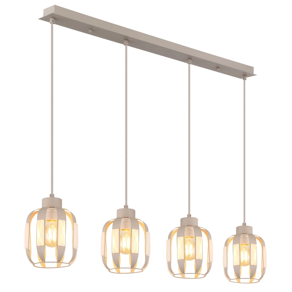 Dining room pendant lamp Arlen 4-light sand brown