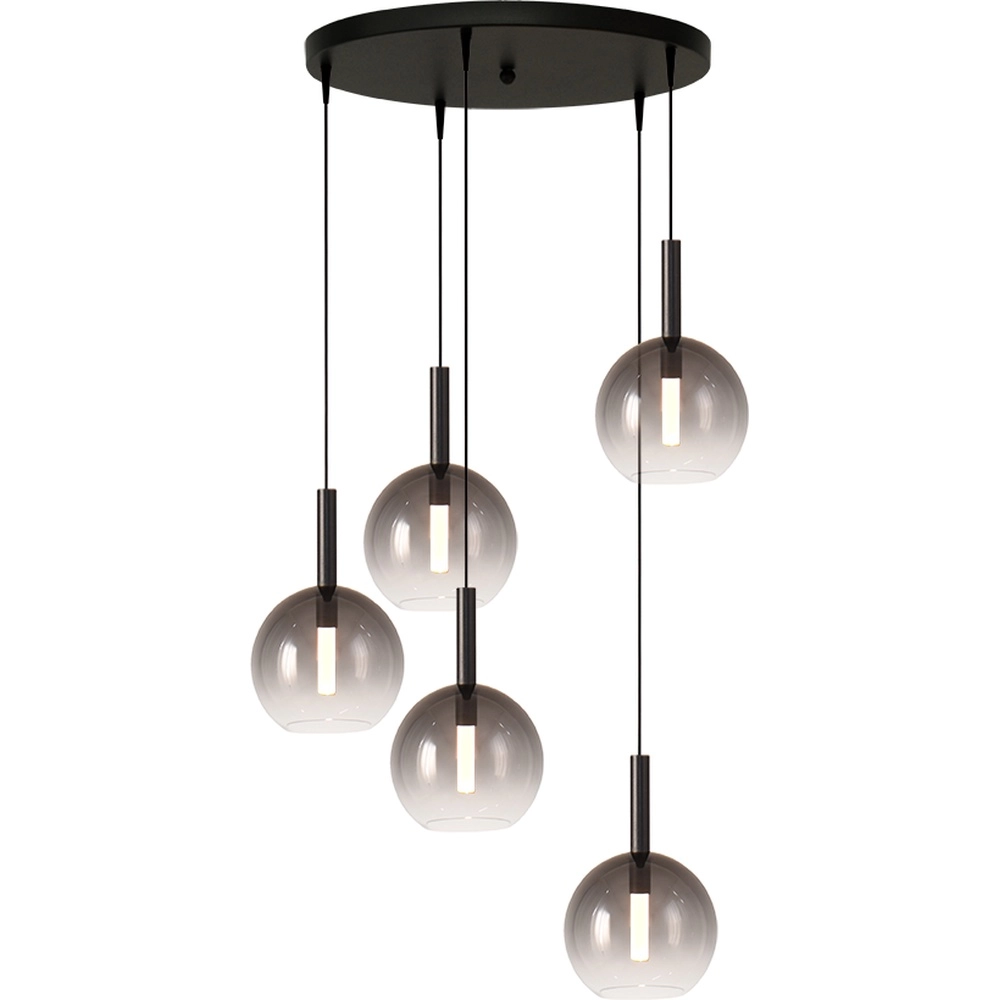 5L vide pendant lamp Lido Ball with Ø 17cm smoke-fading glass