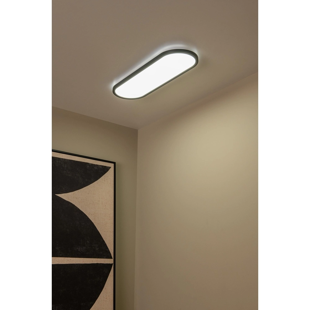 Oval ceiling light Elly black 24W Lucide 5411212071811