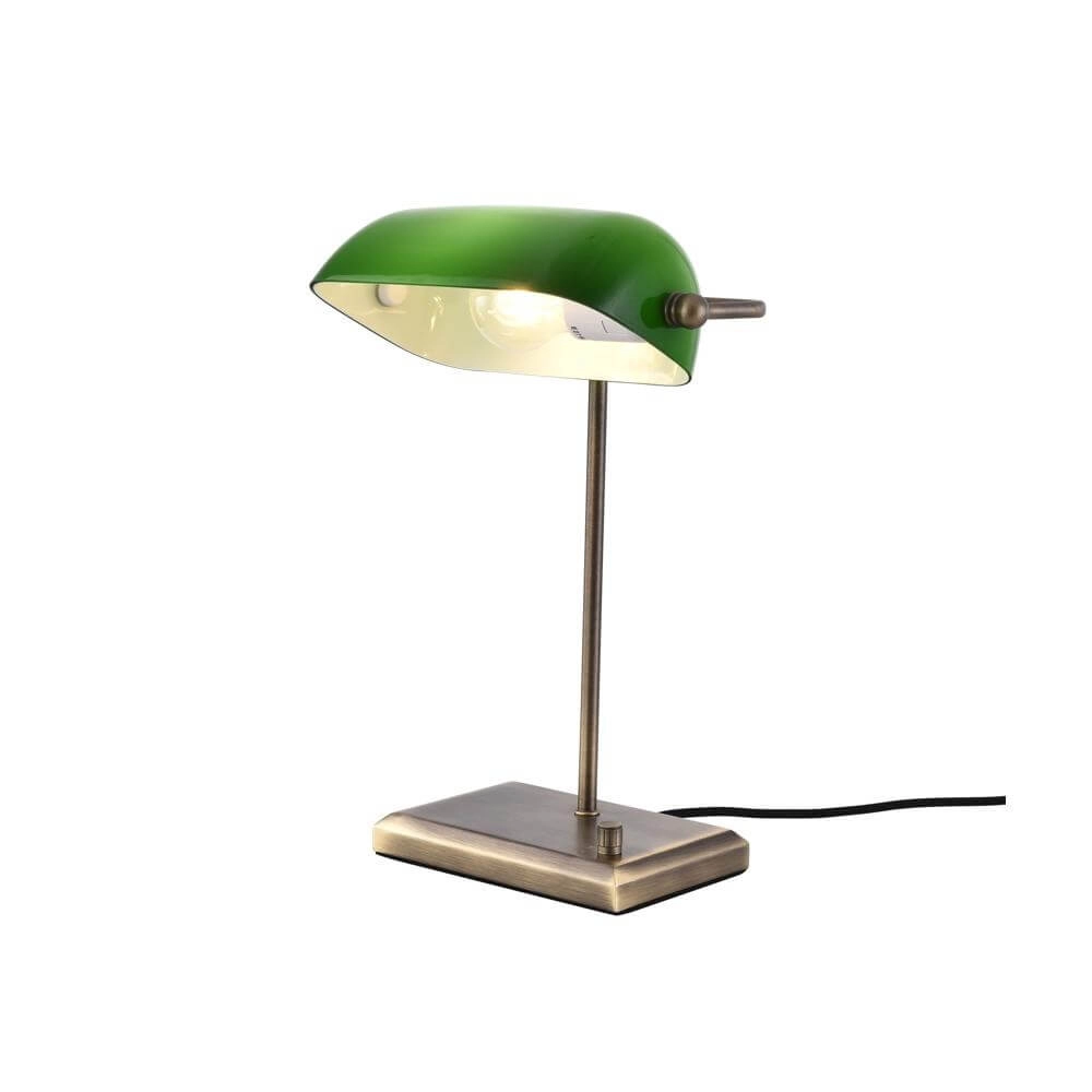 Classic banker's lamp Oxford Bronze with green