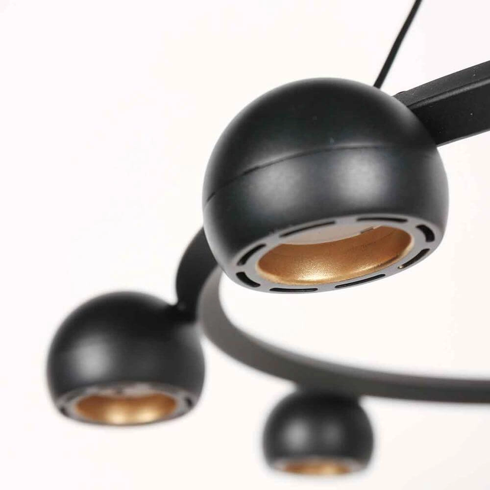 8-light pendant lamp Marcadore Round Black Steinhauer 8712746176636