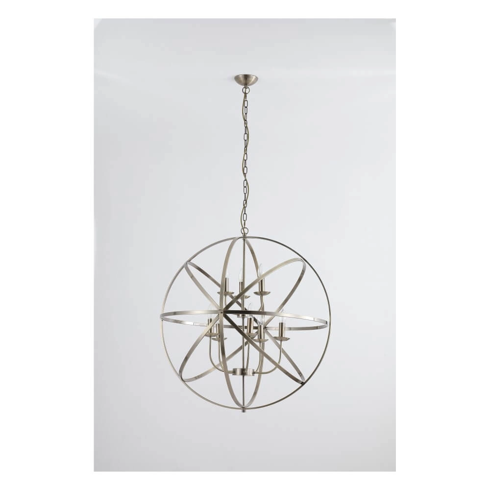 Antique pendant lamp Orbit 8-light gold Searchlight 5053423271910