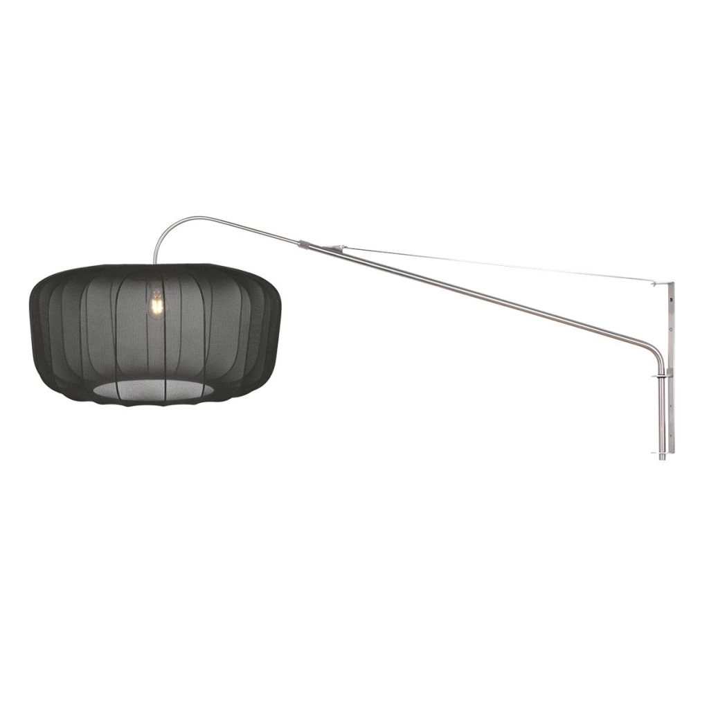 Wall lamp Vela Lino metal grey with black shade Ø60cm Steinhauer 8712746182422