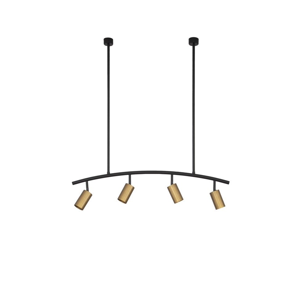 Pendant lamp Pogno 4-light black with gold round Lyora 5212017431301