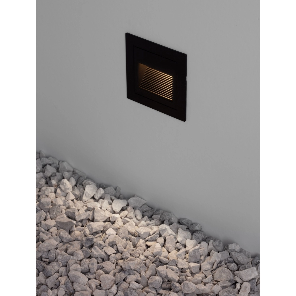 Square recessed light Mono black