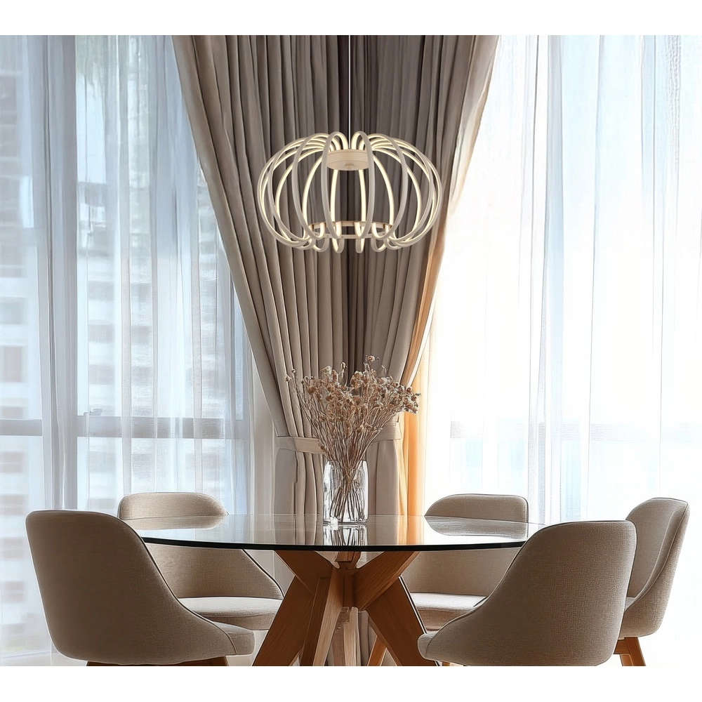 Pendant lamp Ribbon sand brown Globo 9007371578306