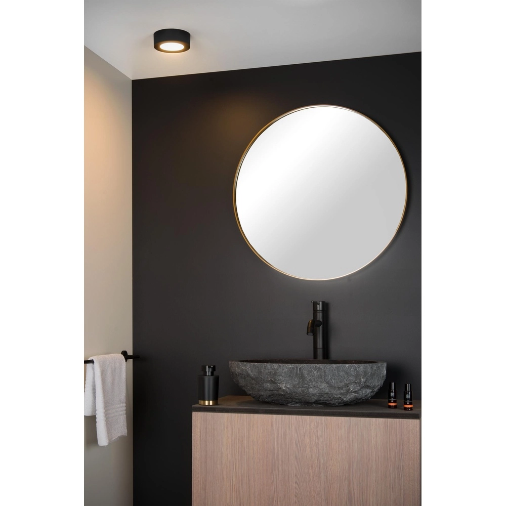 Ceiling light Brice-Led Ø 11.7cm - IP44 black Lucide 5411212281203