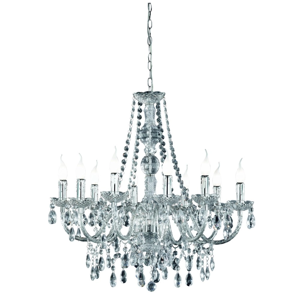 Chandelier Luster Crystal 77cm 10-light with crystal