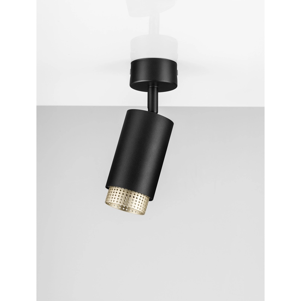 Ceiling spotlight Nessi Orientable black with gold Lyora 5212017475145
