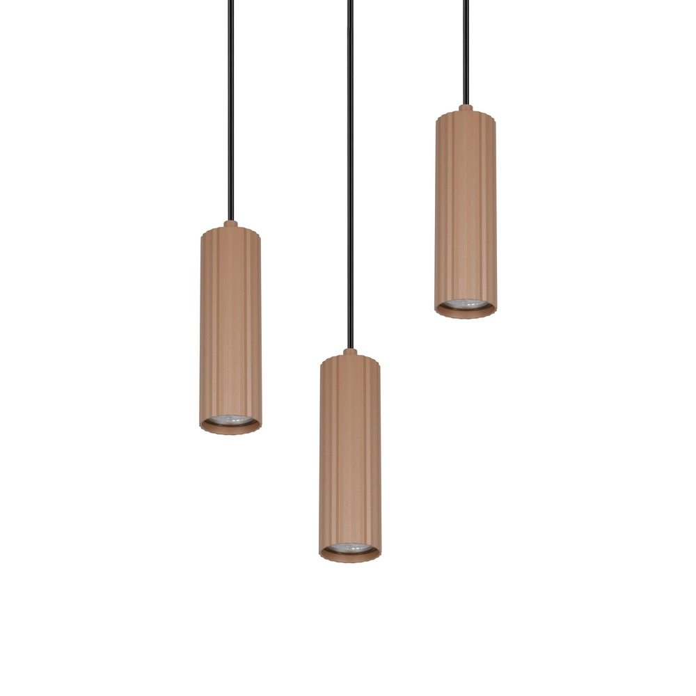 Pendant lamp Soka 3-light mocha brown Trio 4017807670172