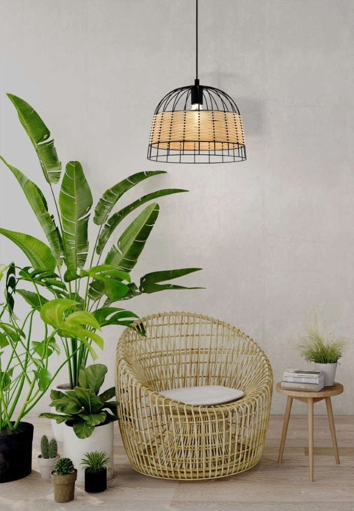 Rattan pendant lamp Anwick Ø 37cm Eglo 9002759433116