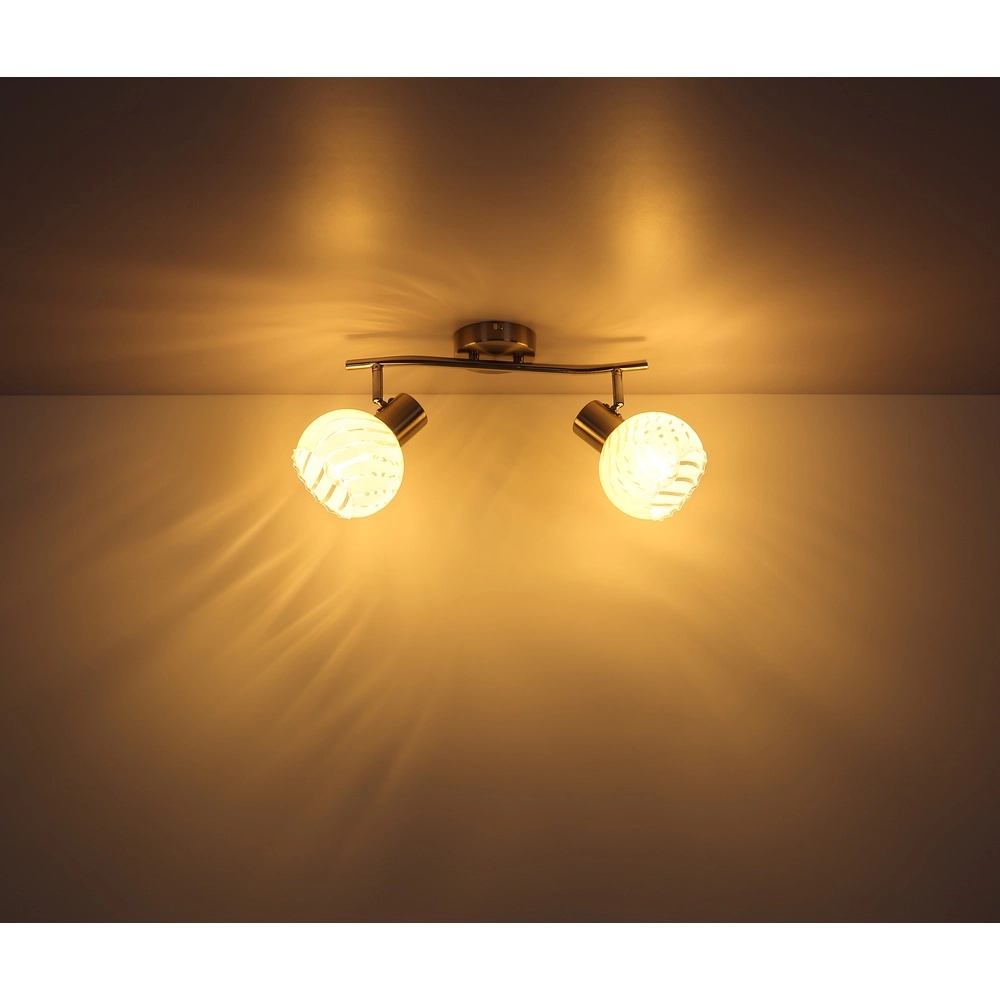 Ceiling lamp Willy nickel 2-light Globo 9007371406104