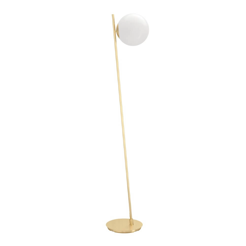 Floor lamp Rondo 4 gold with white sphere
