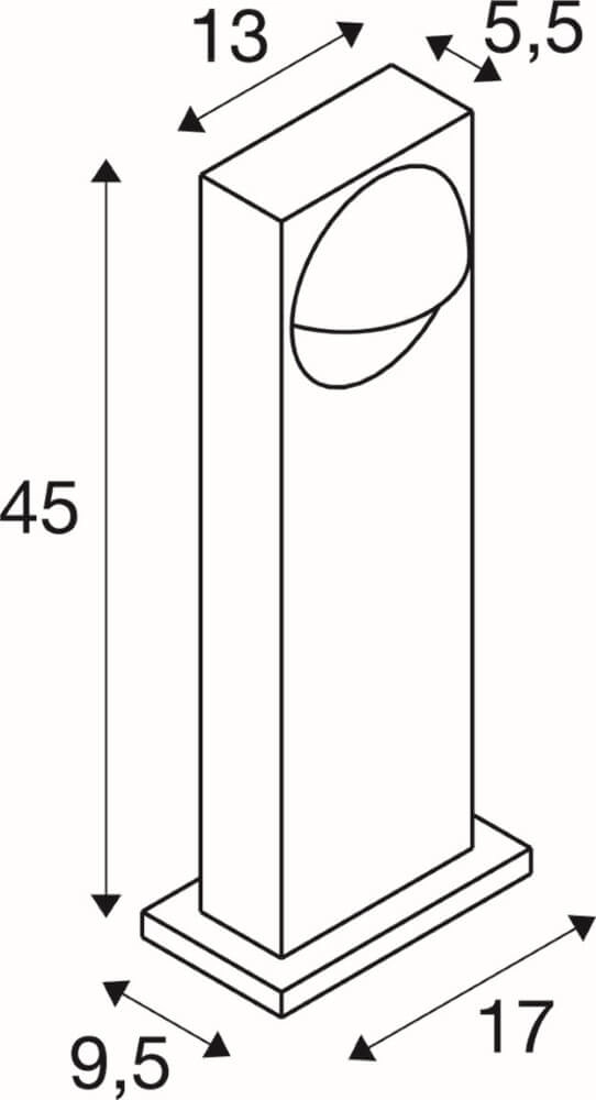 LED path lighting Lid I 45cm - one side light SLV 4024163288071