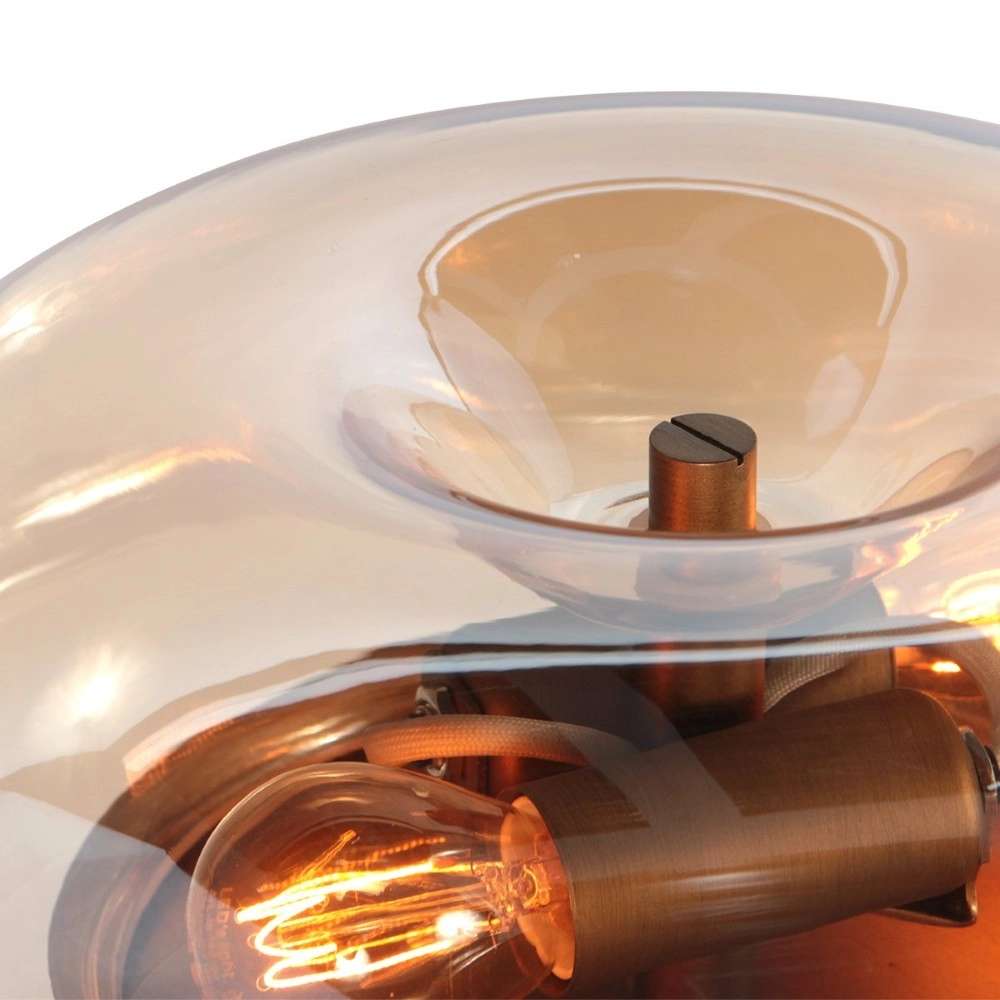 Table lamp Ancilla bronze with amber glass