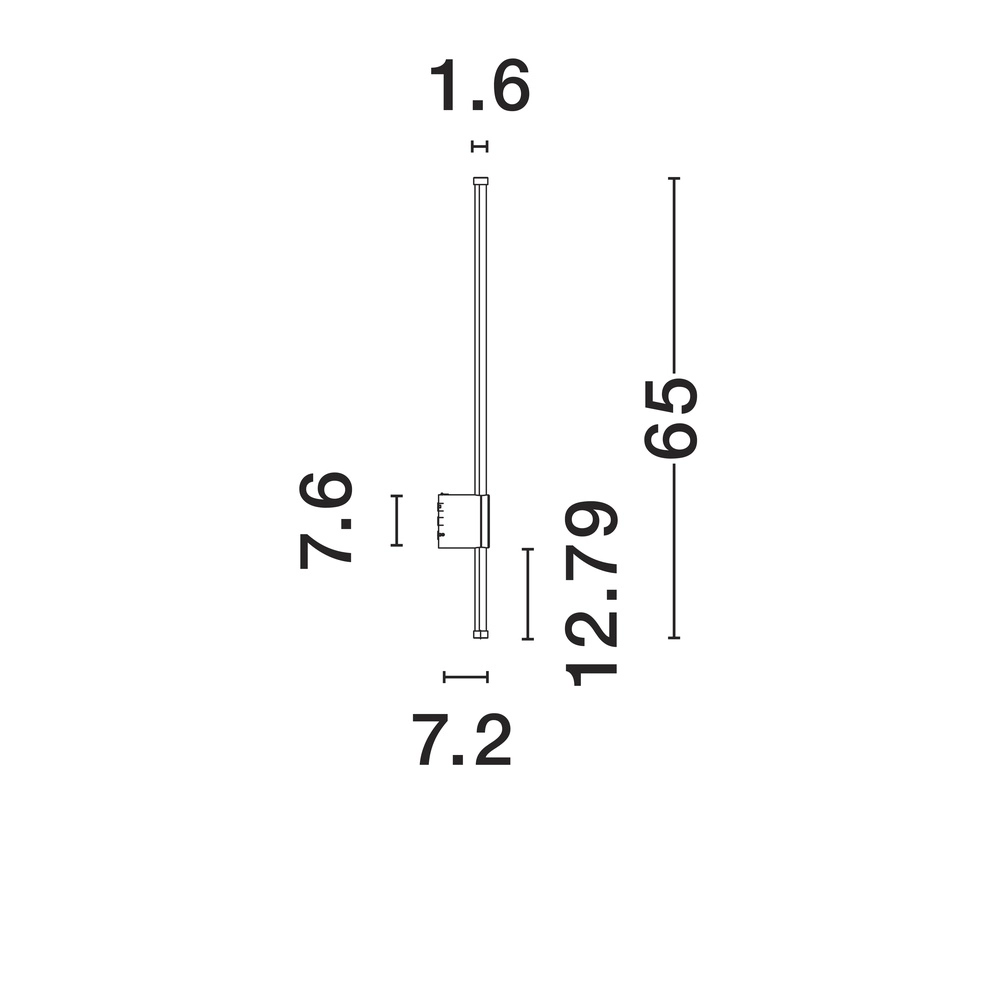 Design wall lamp Ridge black 65cm Lyora 5212017447265