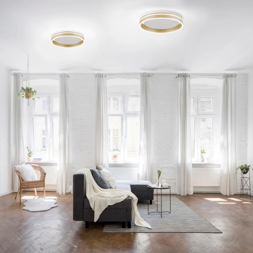 Ceiling lamp Q-Vito Ø 40cm brass Paul Neuhaus 4012248333860