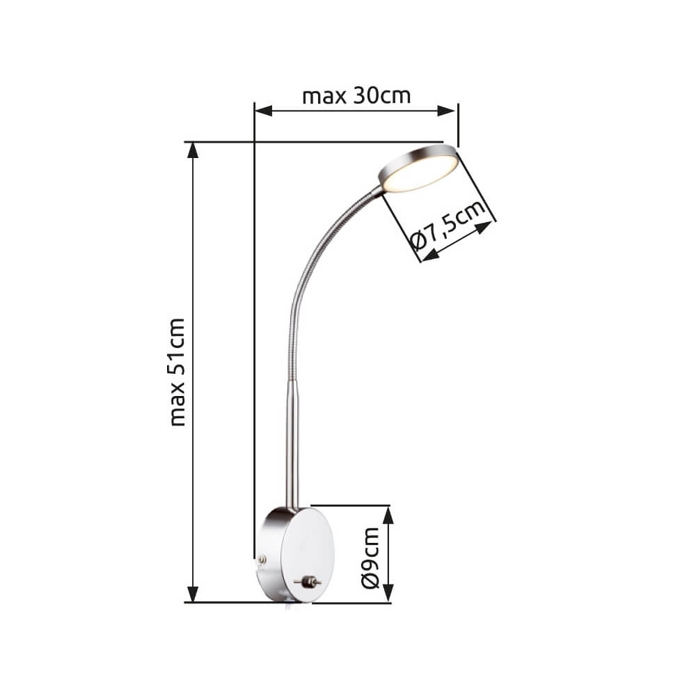 Wall lamp Pegasi chrome with cord Globo 9007371324088