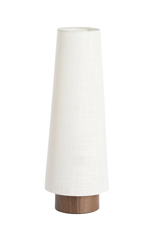 Table lamp white Howie with dark wood Ø 19cm Light & Living 8717807759414