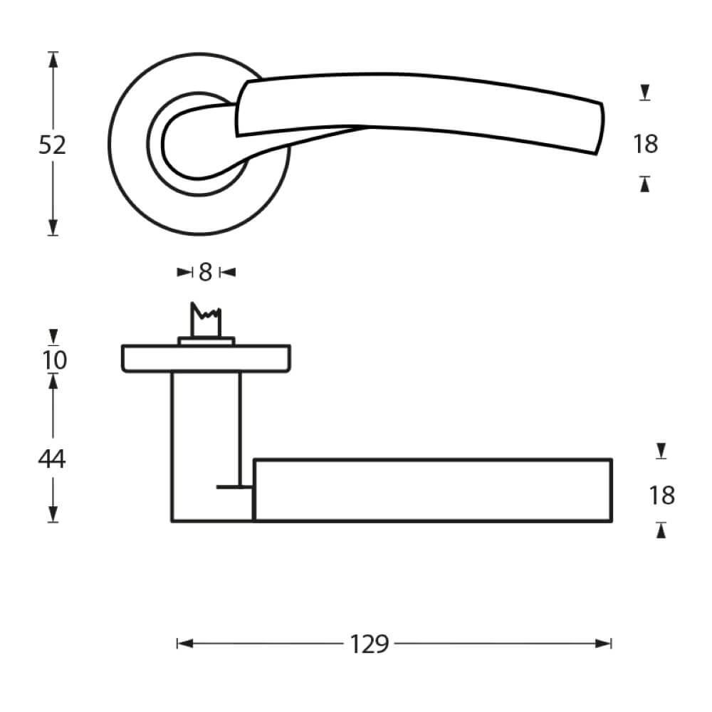 Door handle Bryan rosette nickel matt Intersteel 8714186167830